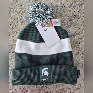 Nike Michigan state university beanie hat green and white NWT